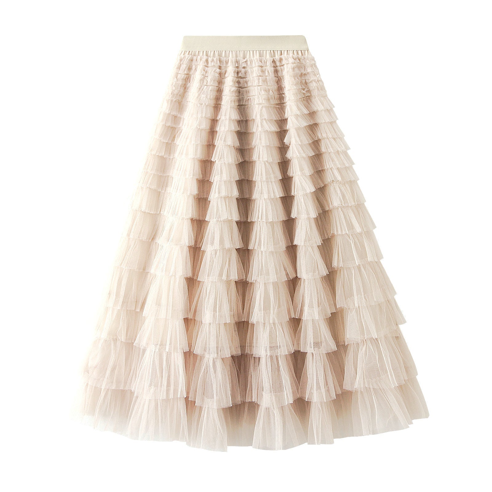 Multi-layered midi skirt with elastic waistband - Sidvu
