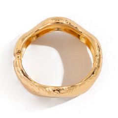 hammered wave cuff bracelet with sculptural curves – RAYAH