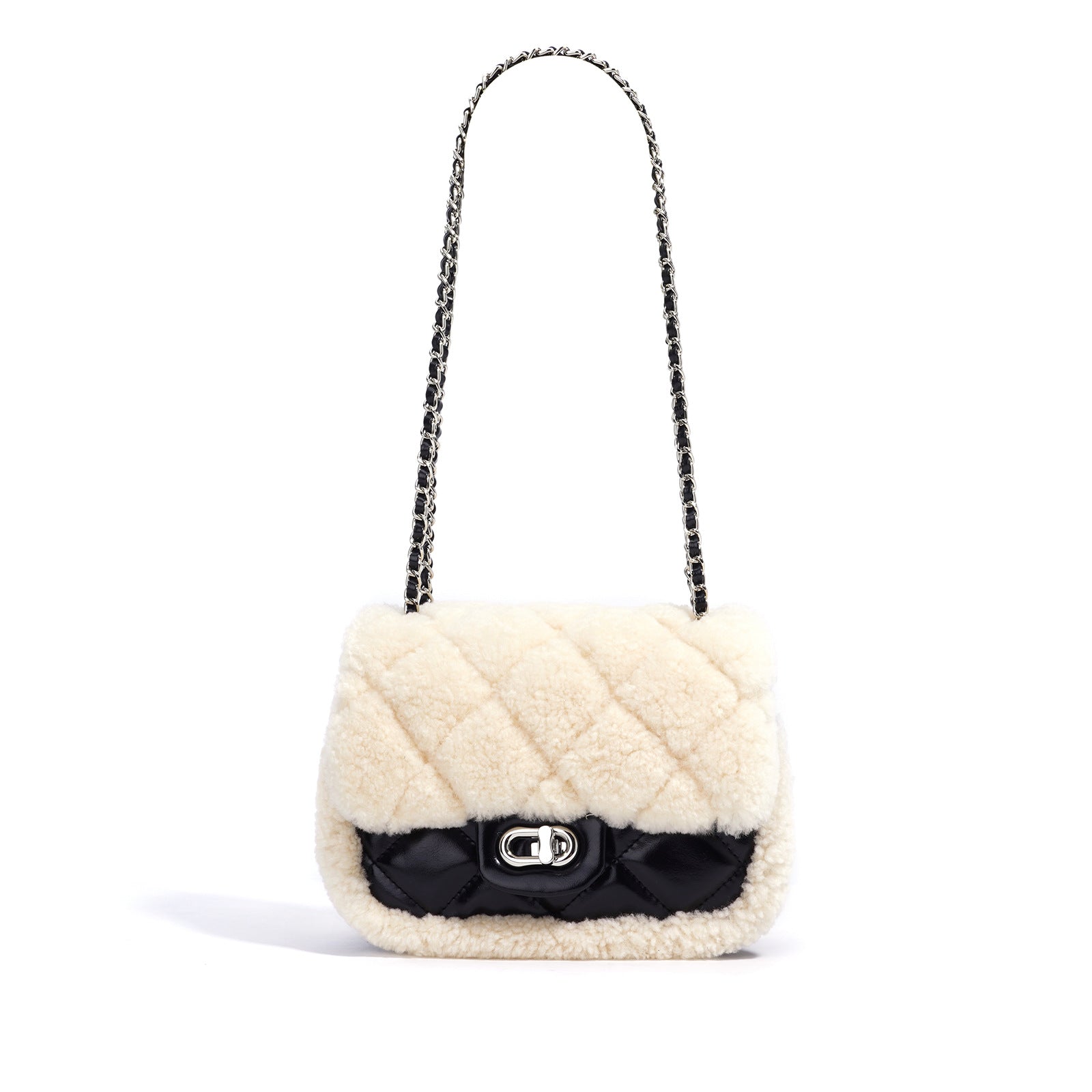quilted faux fur crossbody bag – COCI