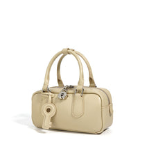 structured mini tote with key charm and top handles – NOLAR