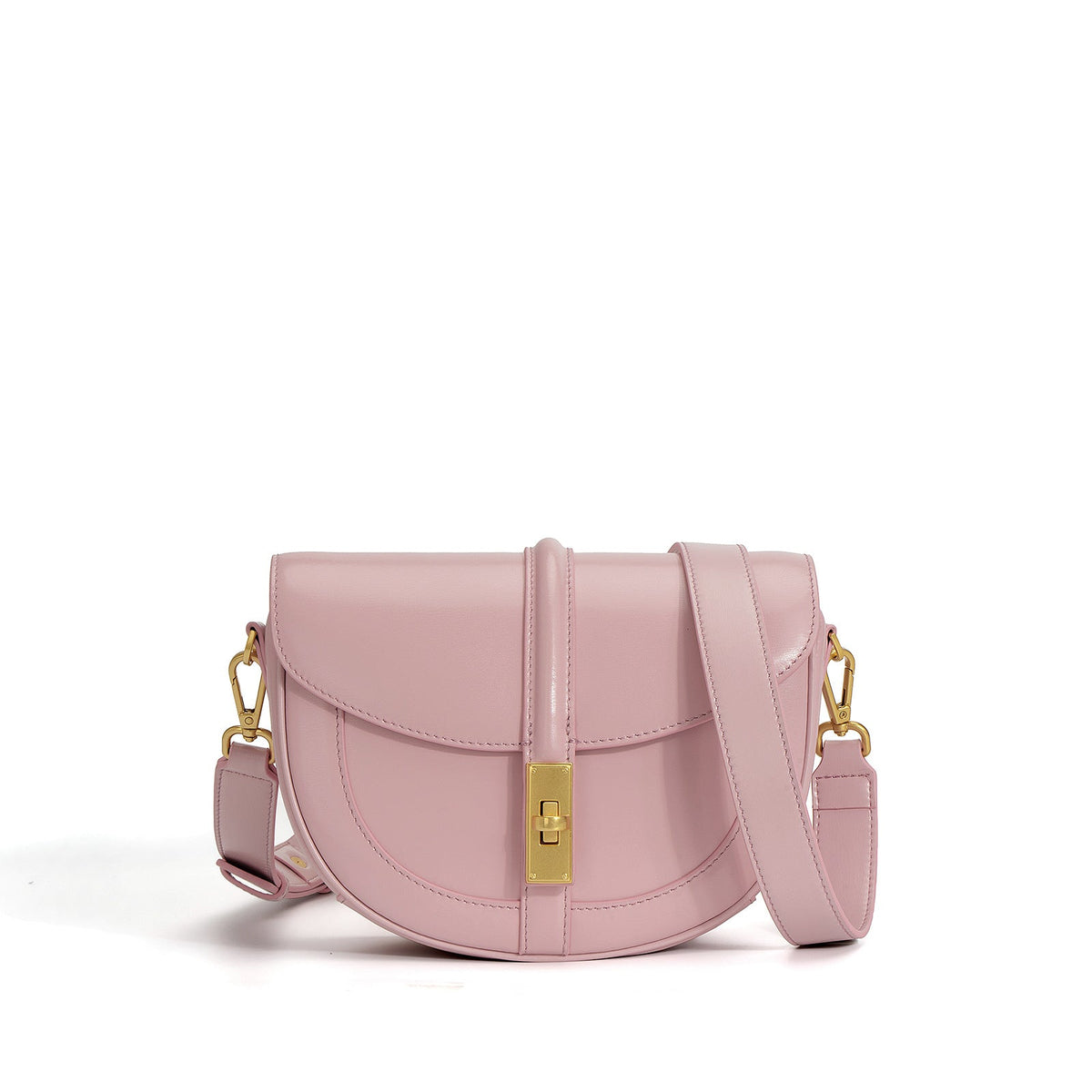 structured curved flap bag with wide crossbody strap – ZIVA