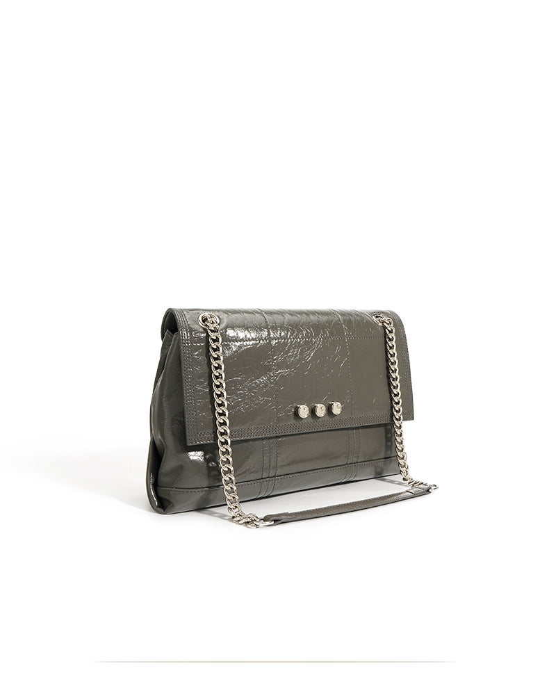 quilted flap shoulder bag with chain straps – LIVIJA