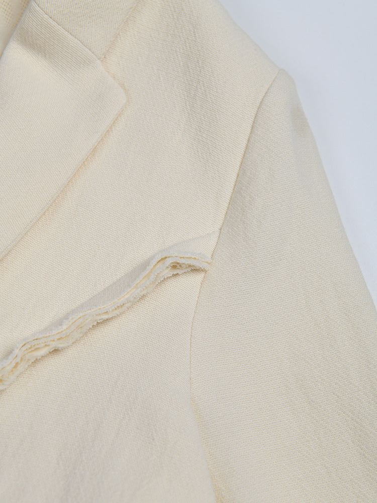tailored longline coat dress in ivory – Edriesa