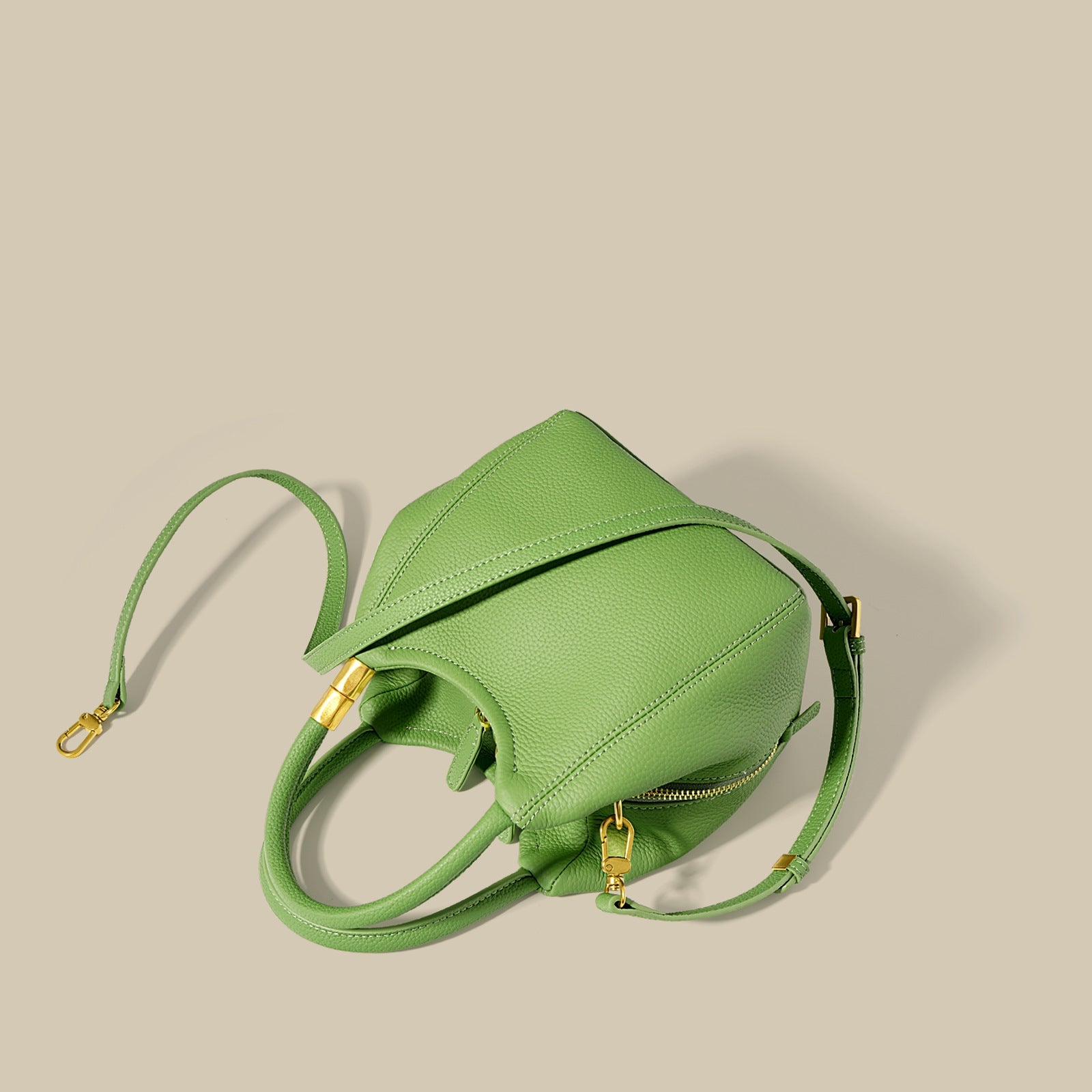 pebble-textured handbag with printed scarf detail - MALIA