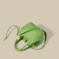 pebble-textured handbag with printed scarf detail - MALIA