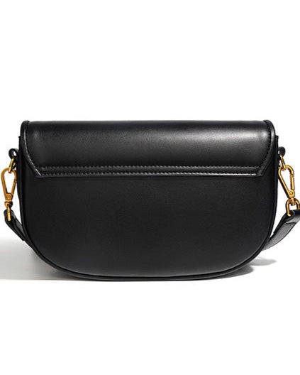structured flap shoulder bag with gold clasp - AVAX