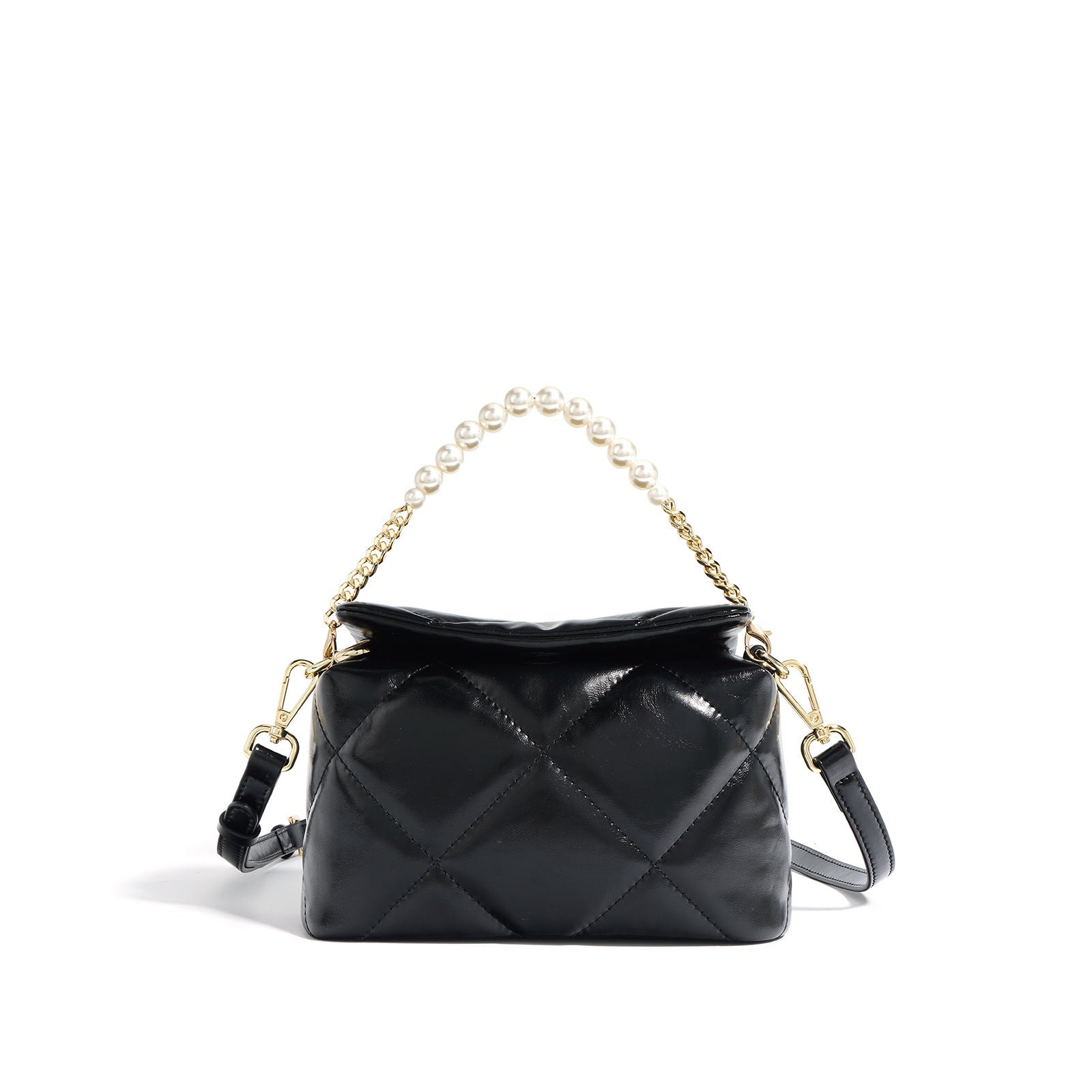 quilted crossbody bag with pearl chain – LIME