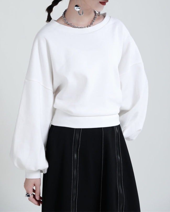 Puff Sleeve V Neck Blouse - Qurwa