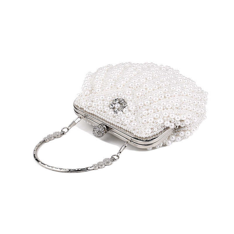 beaded pearl clutch with crystal clasp - RoviL