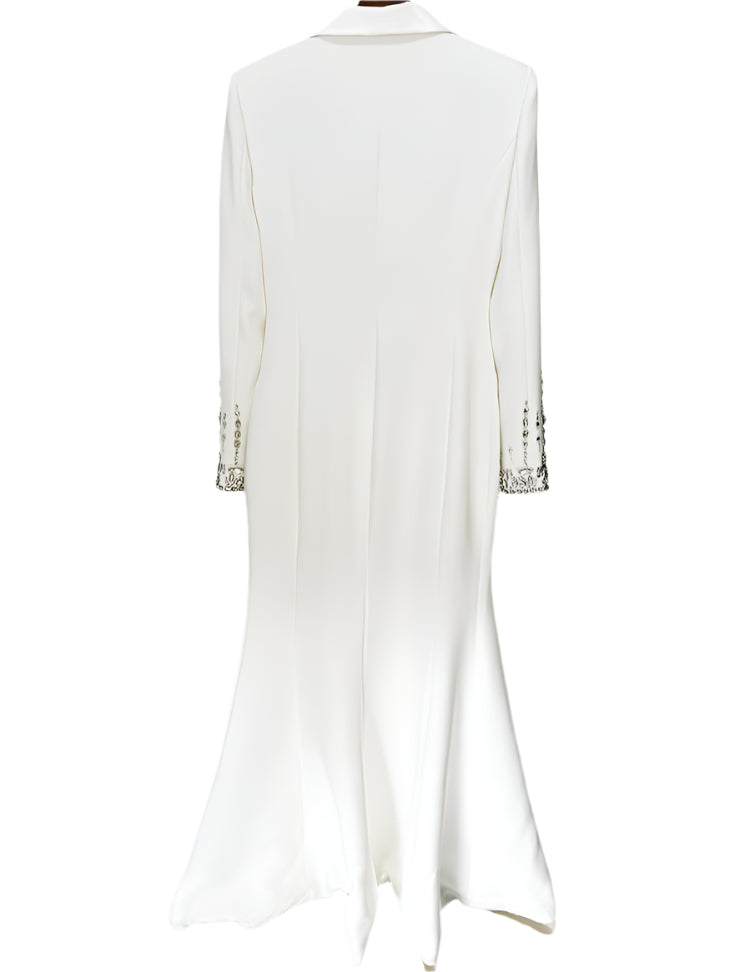 Tailored Blazer dress with beaded pockets/cuffs - MOLLEN