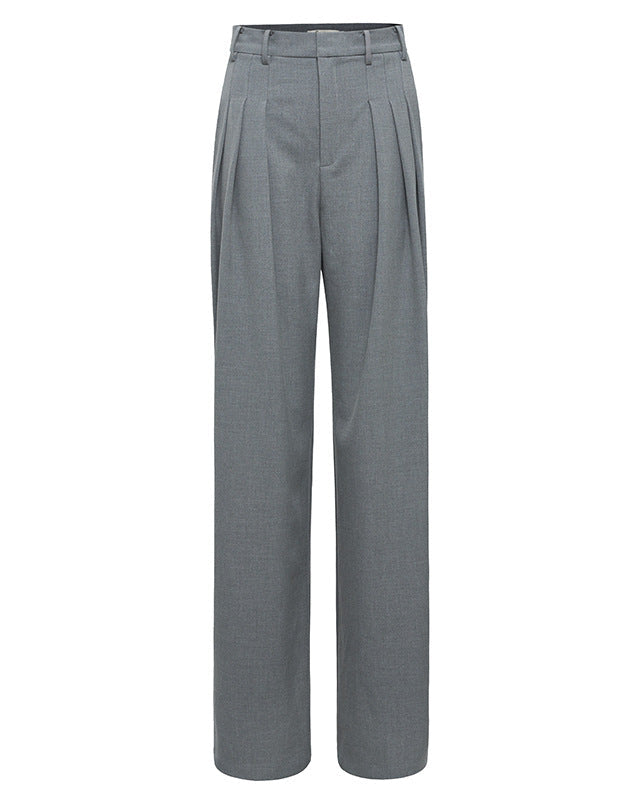 High-waist tailored pants with front pleats - Werka