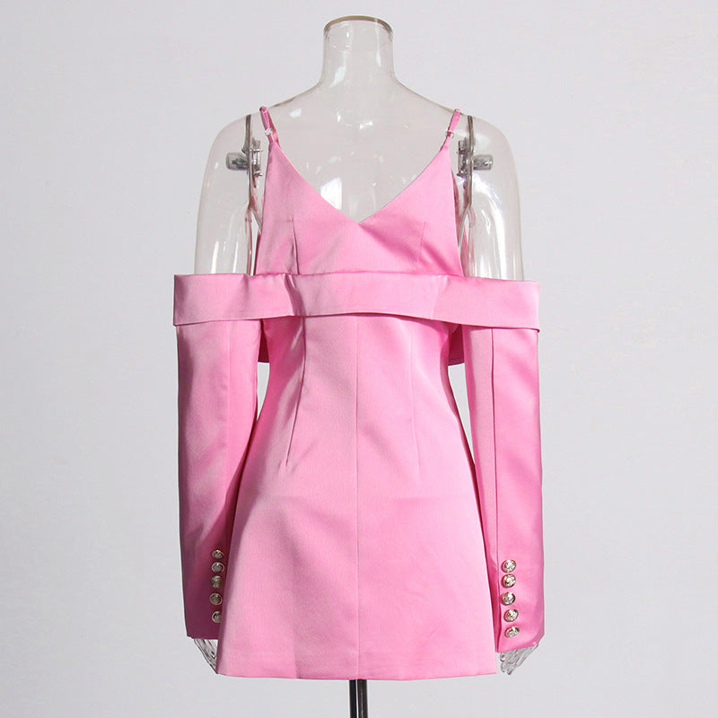Off-shoulder blazer with ruffle detail - Bilury