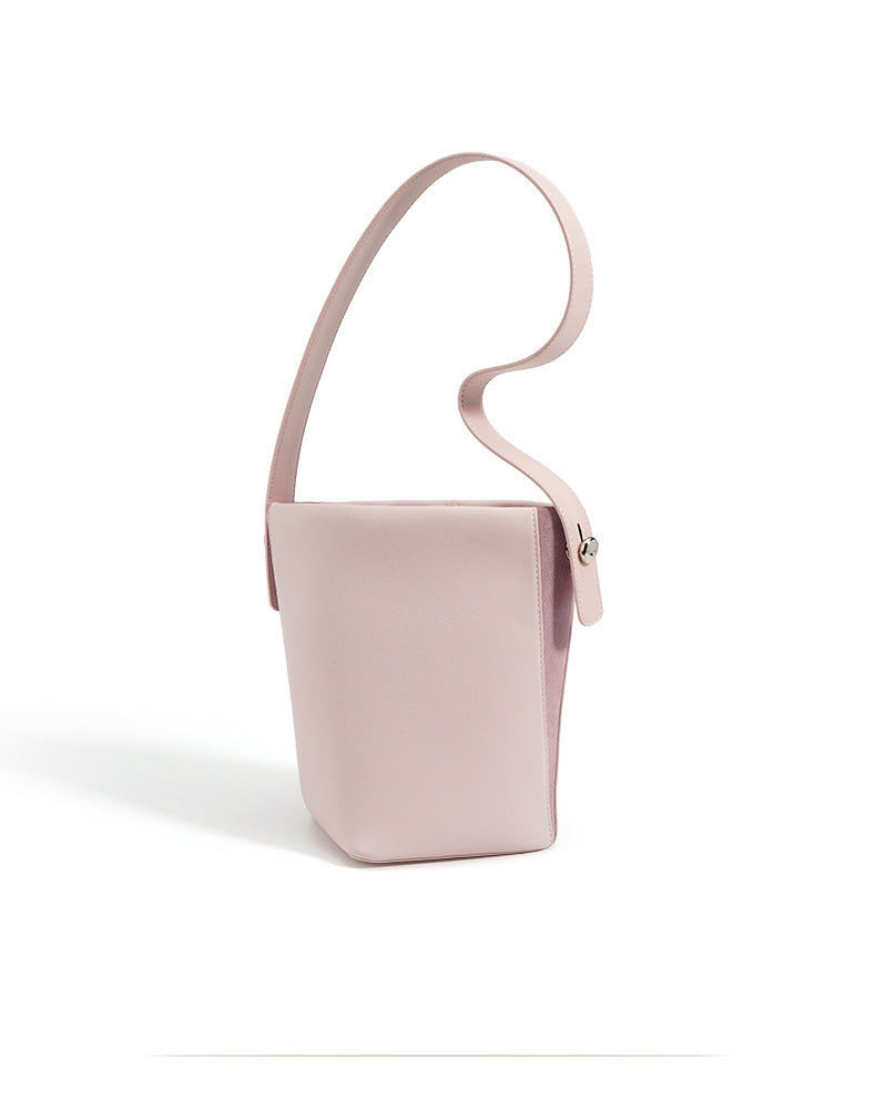 structured bucket bag with curved top handle - LANIA