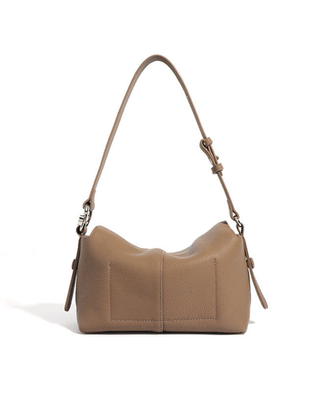 slouchy crescent shoulder bag in grained leather - NARPA
