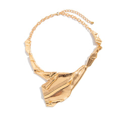 Sculpted metal choker with abstract fold detail - Nighi