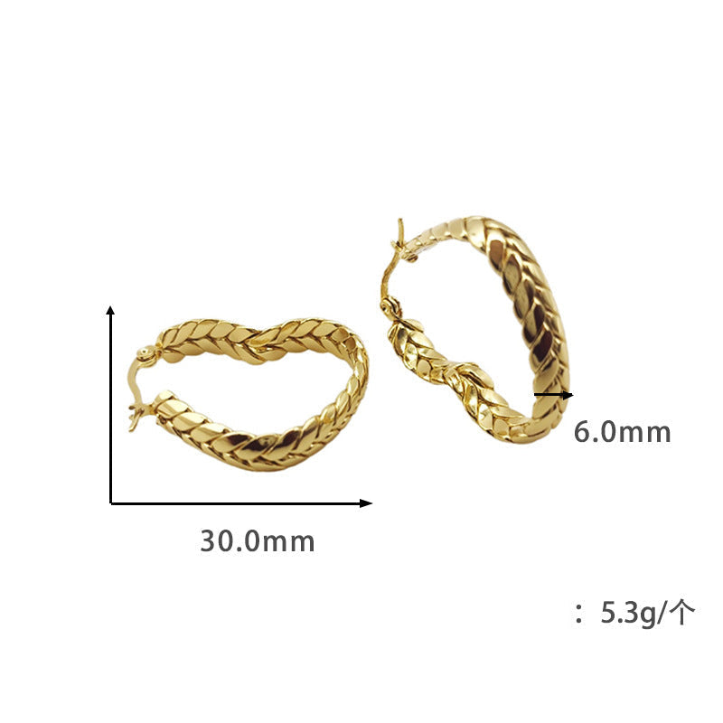 braided gold hoop earrings - SENIA