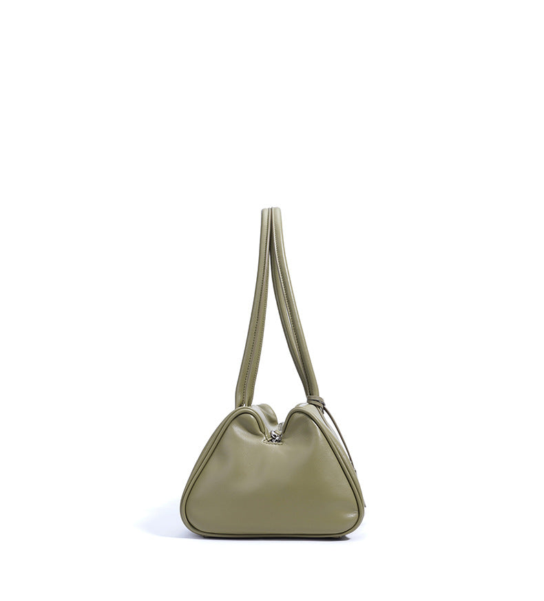 structured barrel shoulder bag in camel – LYRA