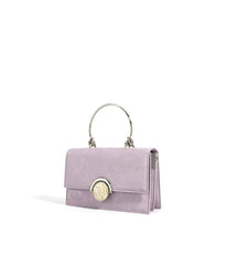 structured velvet top-handle bag with stone clasp – AMORAM