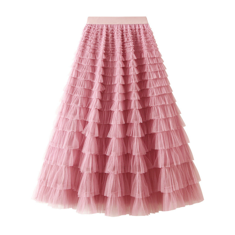 Multi-layered midi skirt with elastic waistband - Sidvu