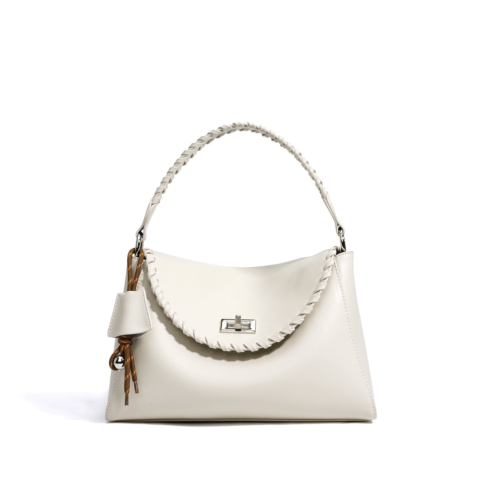 top-handle trapeze bag with braided strap – LENA