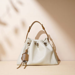 drawstring bucket bag with braided handle – SIENA