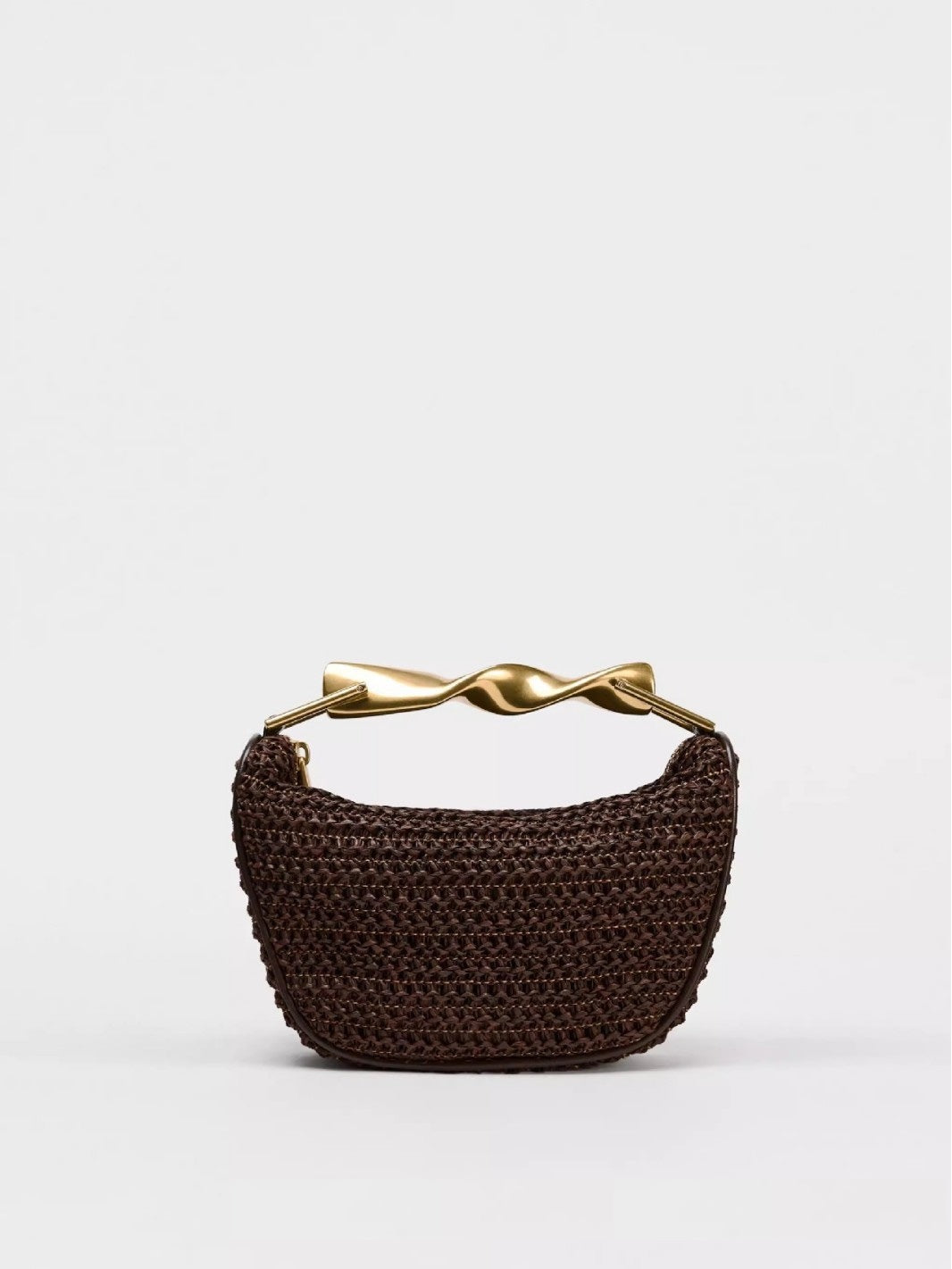 woven crossbody bag with sculpted handle – SIENNA