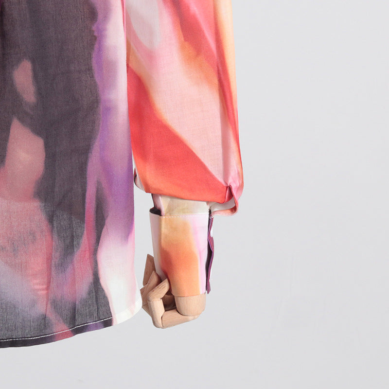 printed satin belted pantsuit - Bindy