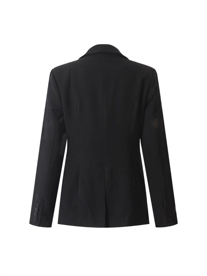 tailored blazer with crystal cross appliqués – VERA