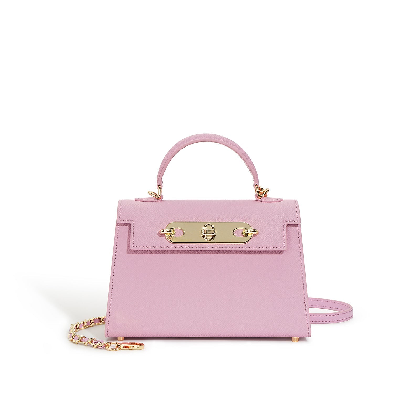 structured top-handle mini bag with gold chain strap – ELARLA