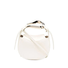 sculptural-handle saddle bag in tan leather – ARIS