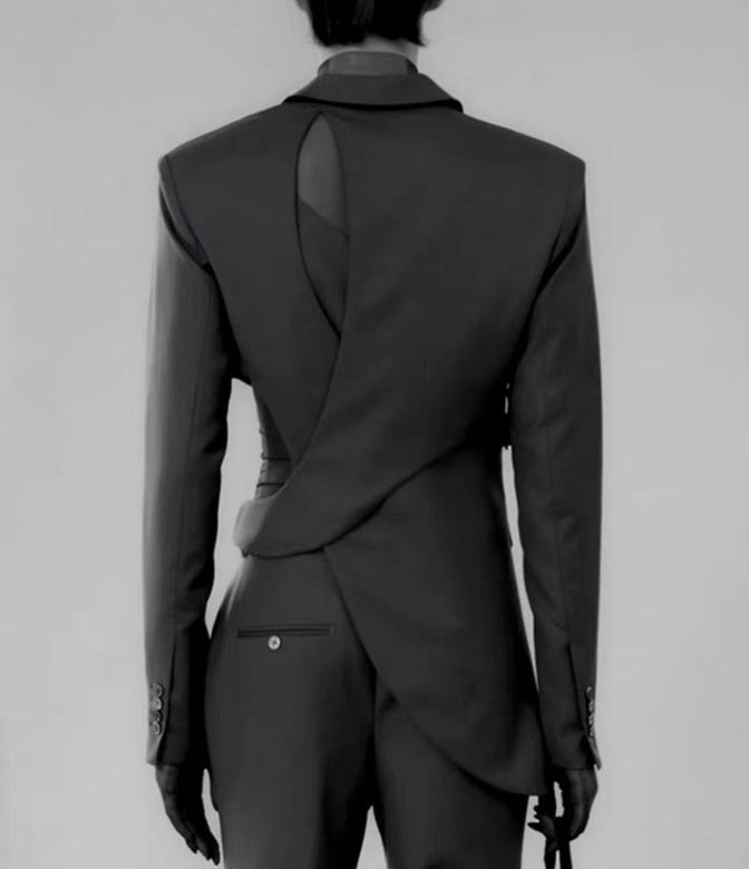 asymmetrical cut-out blazer with buckle detail - Flszkghf