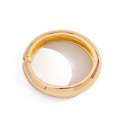 domed gold bangle bracelet with hinge clasp – ALORA