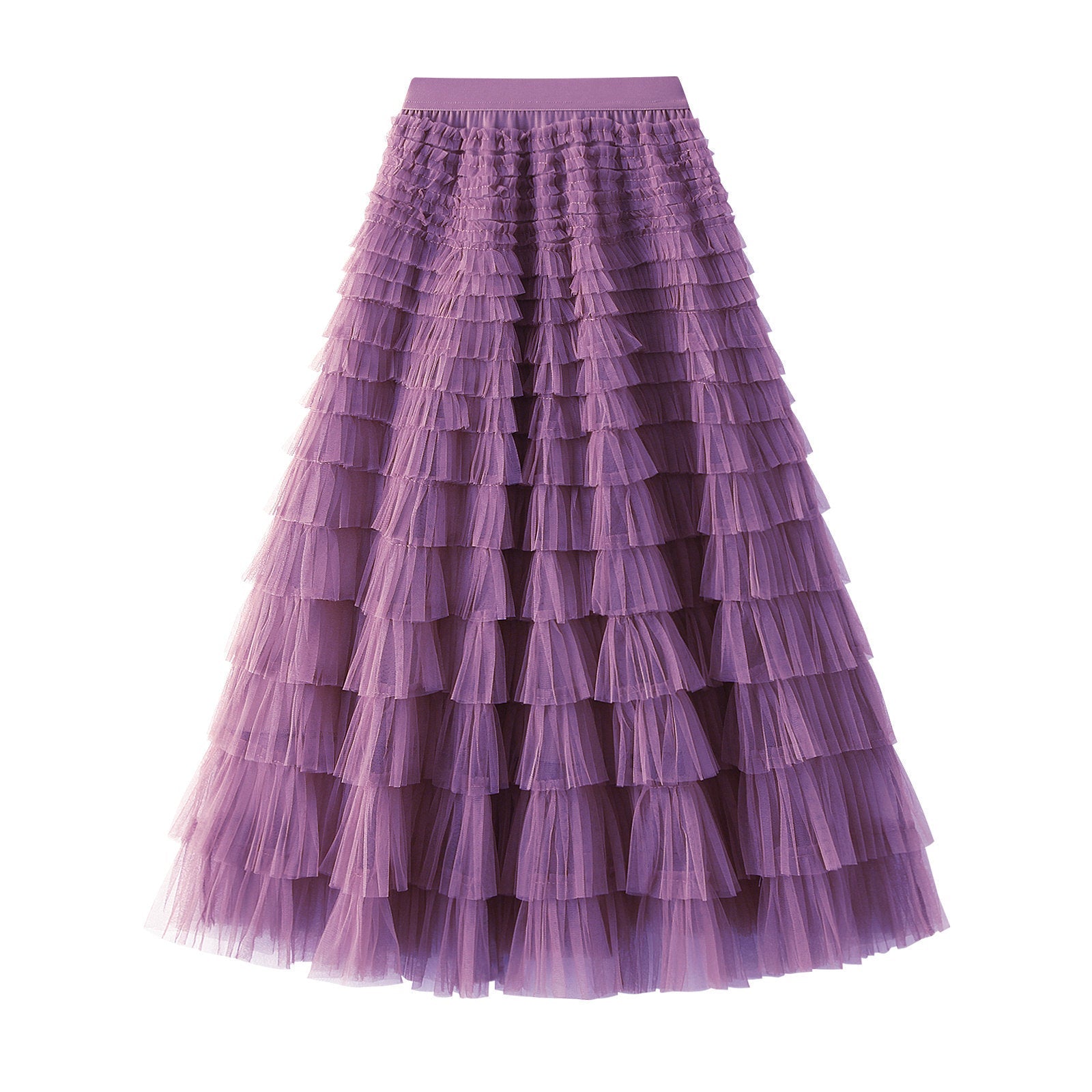 Multi-layered midi skirt with elastic waistband - Sidvu