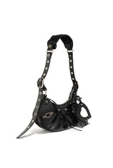 ruched shoulder bag with heart-shaped charm - ASTRIDY