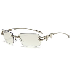 rimless square sunglasses with star-metal temples - STELLU
