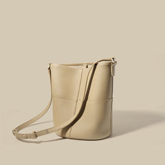 pebbled leather bucket bag with adjustable strap – NOQ