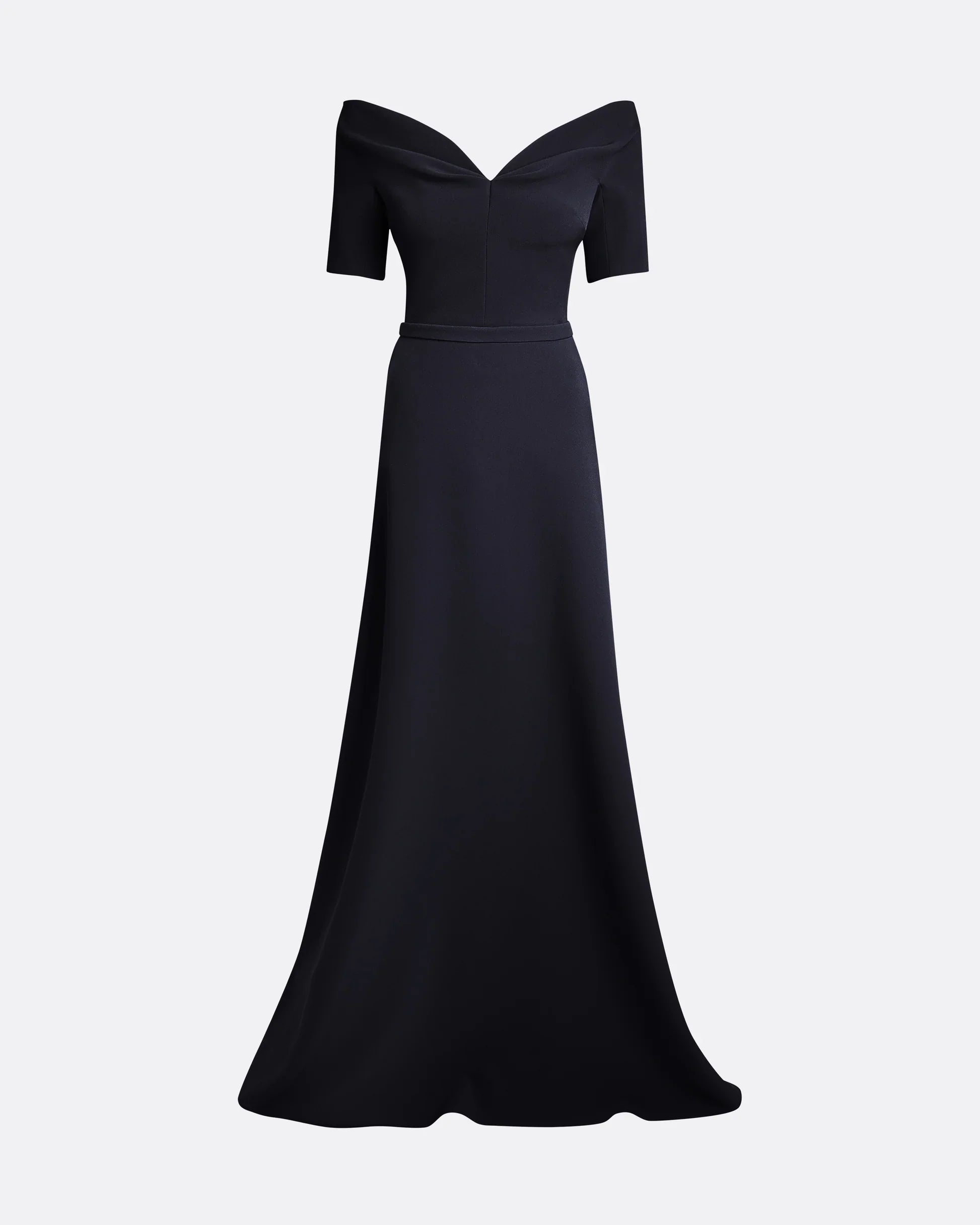 off-shoulder A-line gown with structured bodice – SAPPHIRE