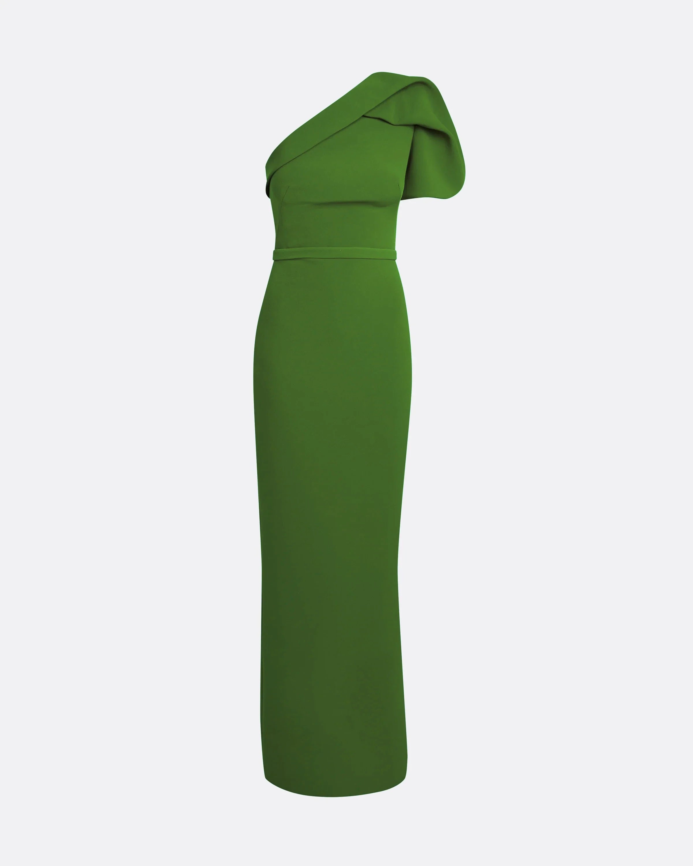 one-shoulder column gown with sculpted sleeve – EMLDA