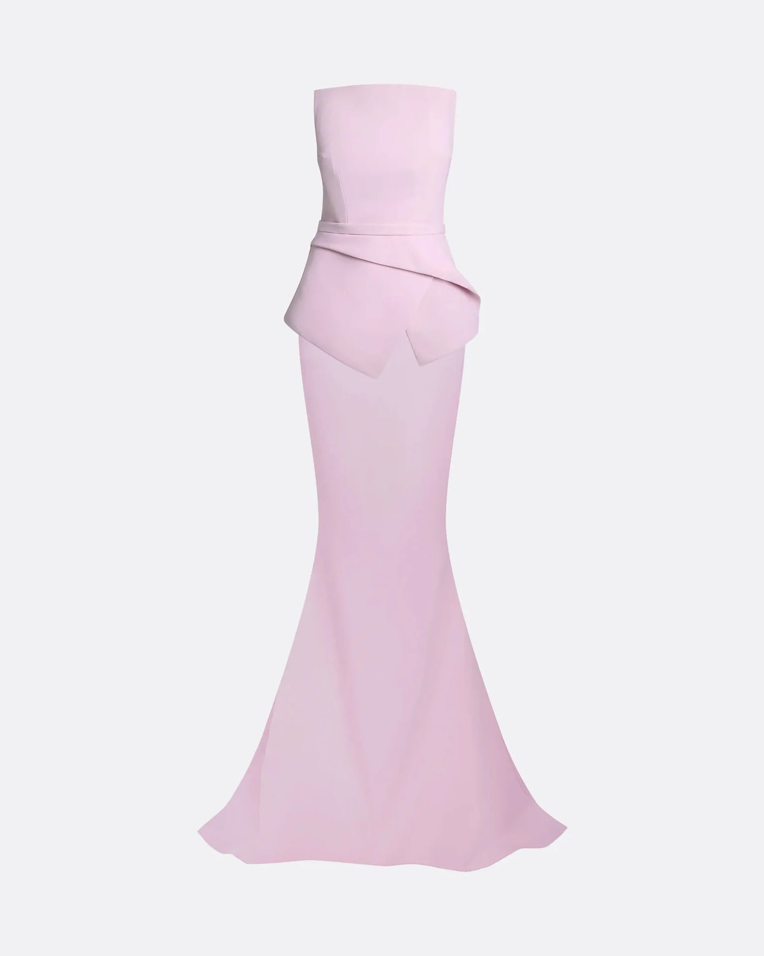 strapless column gown with sculptural side drape – LILIS