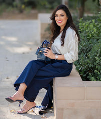 wide-leg cropped pants with cascading ruffle detail - Coco