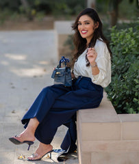 wide-leg cropped pants with cascading ruffle detail - Coco