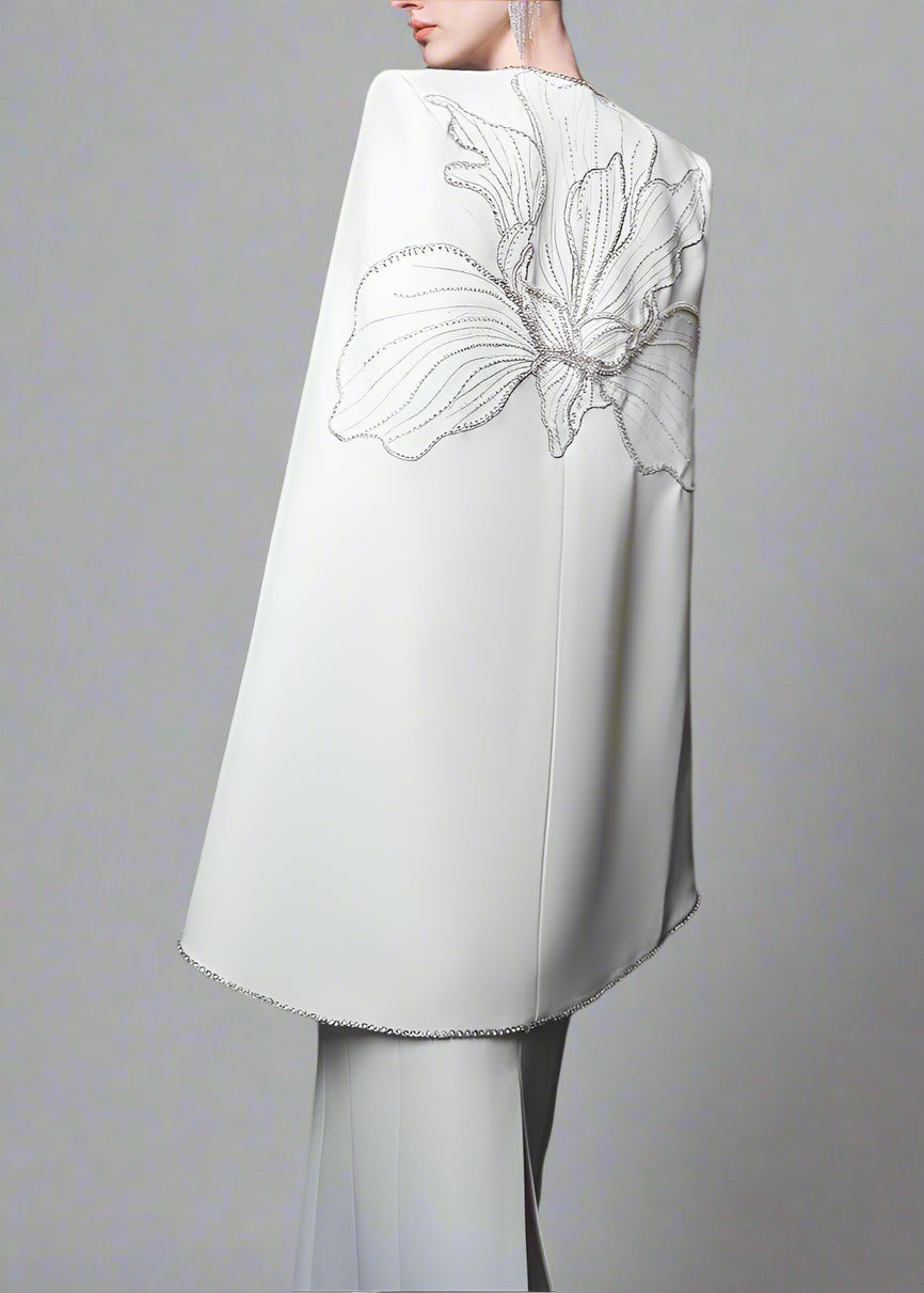 Strapless Column Dress with Embellished Cape - ARIA
