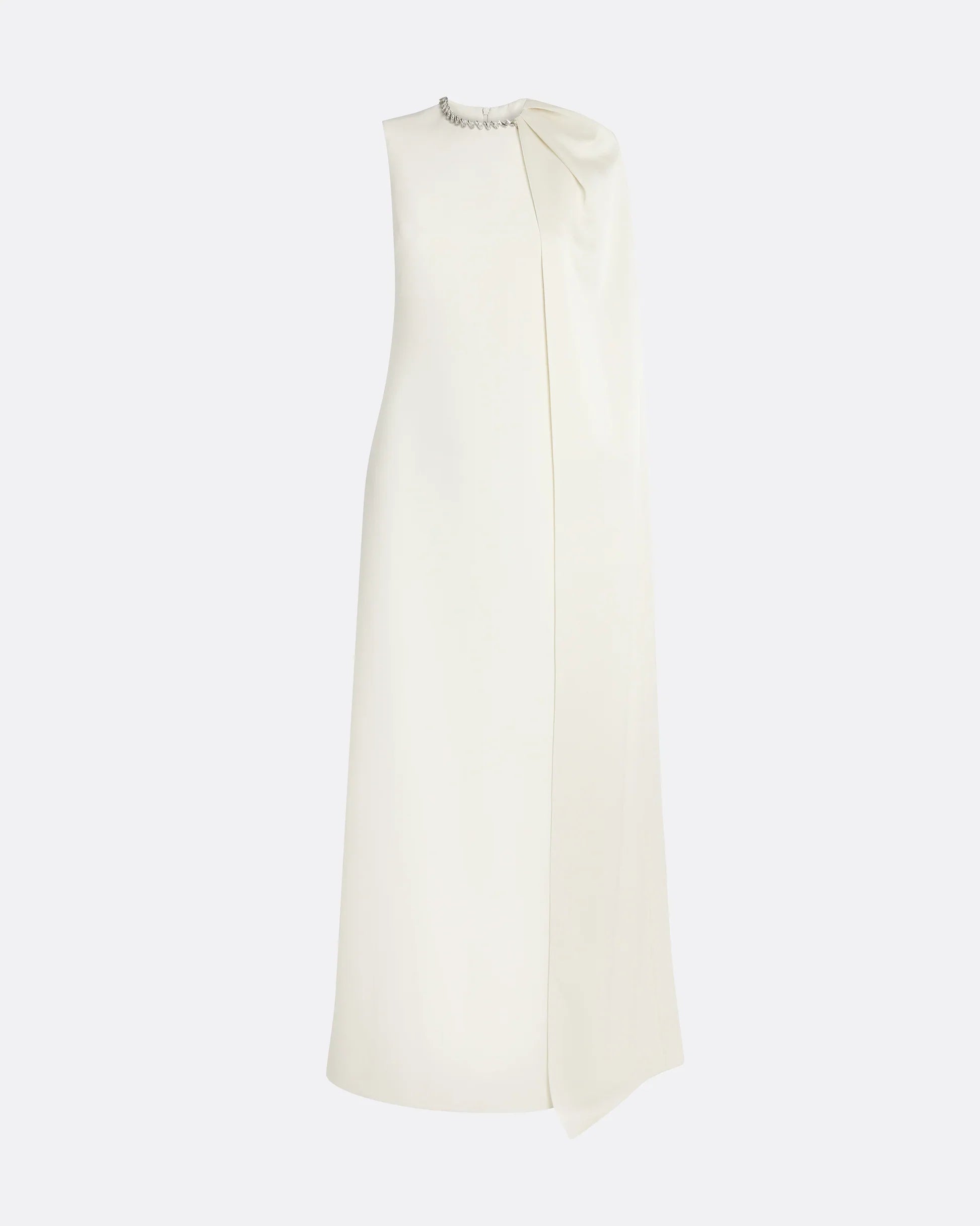 sleeveless cape gown with crystal neckline – IVORS