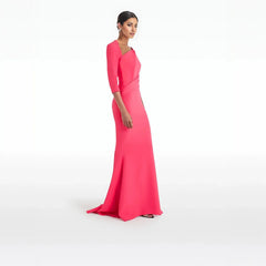 Asymmetric mermaid gown with wrap bodice – Noema
