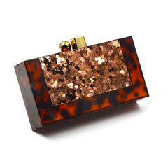 rectangular acrylic clutch with gold clasp - Rylie