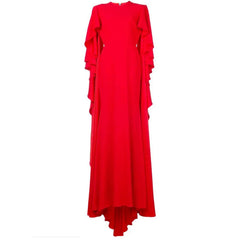 ruffle-sleeve floor-length gown – Weiva