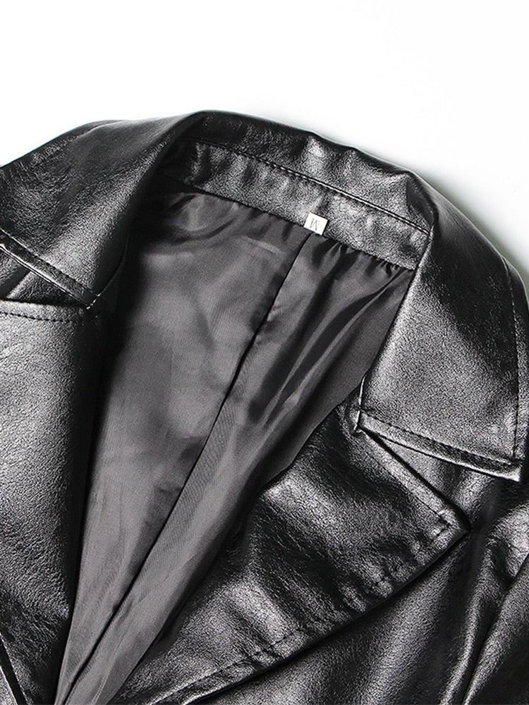 fitted peplum leather jacket with front zip - Chaney