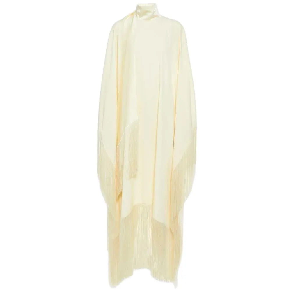 fringed kaftan gown with tie-neck – Sushali