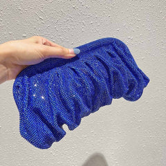 ruched mesh crystal clutch bag - Efuewa