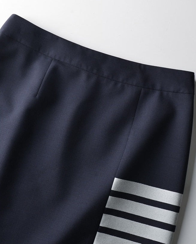 high-waist pencil skirt with side stripes - Adalgisa